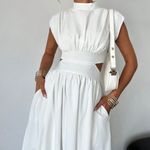 Firerie White Midi Dress with Cut Out Size XS Photo 2