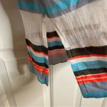 Lemlem  Thin Ivory Pull-over Hoodie with Colorful Stripes Size Medium Photo 2