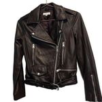 Gianni Bini Gianni Bono brown leather Moto belted jacket. Size xs Photo 12