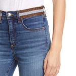 Veronica Beard TUCKERNUCK KATE HIGH RISE SKINNY SHIMMER WAIST Blue Denim Jeans Photo 3