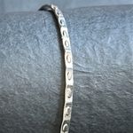 Women’s vintage dainty silver tone retro patterned‎ bangle bracelet one size Photo 1