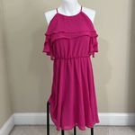 Francesca's NWT Francesca’s A-Line Ruffle Neon Pink Dress Photo 8