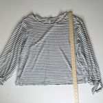 Joie 100% Linen Striped Tie Cuff Top Medium Coastal Nautical Lightweight Resort Photo 6