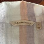 Soft Surroundings  Light-as-air Top Striped Gauzy White Button Down Back Photo 3