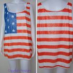 Ashley Stewart NEW Sequin American Flag Scoop Neck Tank, Red, White and Blue, 3X Photo 2
