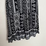 Poetry  Viscose Tiered Mini Dress Boho Beach Black White Photo 3