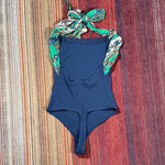 Free People  -Eyes For U Halter Bodysuit - Navy Combo Photo 3