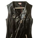 Fiorucci  Faux Leather Dress size 42IT/6 US Diagonal front zipper NWT Photo 2