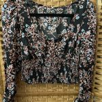Free People  Top NWT  Floral Combo  Print Long Sleeve 5 Button Cuff. Photo 2