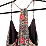 Boohoo  high/low racerback beaded Boho sundress dark floral casual 10 flowy Photo 5