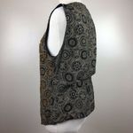 Vintage HG NY Vest Beaded Medallion Print Button Down‎ Black Gold Womens Size M Photo 4