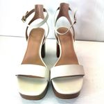 New Look Nordstrom Noanita-Lea Ivory Leather Platform Sandals Wood Block Heel Size 9.5M Photo 1