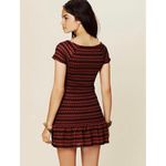 Free People  Cozy Day Mini Dress Rust Black Southwestern Aztec Size Medium NWOT Photo 1