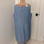 Talbots Linen Embroidered Scalloped Shift Dress Photo 4