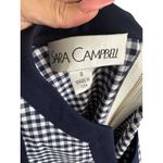 SARA CAMPBELL Blue White Gingham Plaid Shift Dress Size Small Photo 7