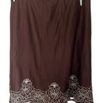 Apt. 9  skirt women’s size 8 Chocolate Brown embroidered eyelet flare VTG Y2K Photo 0