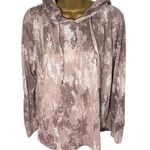 Nicole Miller New York Ribbed Hoodie Tie-Dye Lounge Top Mauve Taupe Size L Photo 0