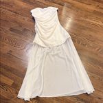 Line and Dot  Amara mixed media strapless ruched white maxi Dress, sheer bottom, s Photo 1