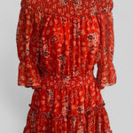 MISA Los Angeles MISA L.A. red peplum retro printed mini dress viscose USA chic coquette Small Photo 0