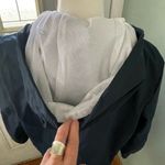 French Connection Navy Blue Hooded Raincoat Sz Small Photo 4