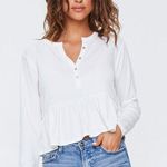 Forever 21 Off White Flounce Hem Top Photo 0