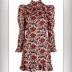 Sandro  Crystal Embellished Silk Satin Twill Lyah Mini Dress Floral XS Photo 4