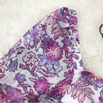 French Connection  Floral Halter Peplum Top Smocked Pink Purple Size Large New‎ Photo 7