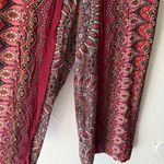 Boho Palazzo Pants Womens Small Floral Mandala Wide Leg Lightweight Rayon Flowy‎ Red Photo 3