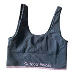 Outdoor Voices  Seamless Rib Longline Bra in Black/Pink Large Photo 2