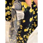 cupio Lemon Print Dress Sleeveless V-Neck Midi Casual Summer Large Photo 3