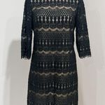 Jessica Howard  Women's Black Lace Shift Dress with Contrast Lining Size 8P Photo 0