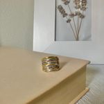 Boutique Cable Gold Silver Cable Inlay Rope Ring “Sicily” Crossover Multilayer Mixed Metal Jewelry Photo 4