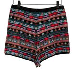 ZARA  Multicolor Knit Beaded Embroidered Zip Back High Waist Shorts Size Small Photo 3