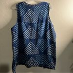 Novica 100% Cotton Blue Patterned Asymmetrical Sleeveless Lagenlook Tunic Top Photo 6