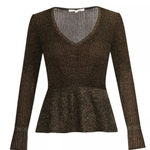 Veronica Beard  Esmeralda Metallic V-Neck Top/ SMALL  Photo 0