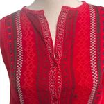 Johnny Was  Red Embroidered Boho Blouse Women’s Small Photo 2