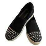 JSlides J/SLIDES black slip on sneakers with metal toe accents, size 8 EUC Photo 9