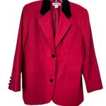 Jennifer Moore Red Wool Blazer Size 16 Photo 0