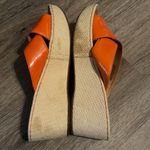 Born Leather Wedge Sandals Size 8 Medium Orange Photo 8