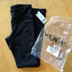 🌺 VINA Black Low Rise (8 in) Leggings, Mesh Panel Style Detail, Size S Photo 13