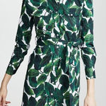 Milly Banana Leaf West Long Sleeve Mini Shirt Dress Women’s Size 4 Photo 0