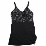 Trimshaper Swim Dress Women's Size 18 Black White Adjustable Skirt One Photo 1