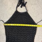 Guess  Alina Lurex Halter Neck Crochet Midi Dress Black Metallic M Photo 5