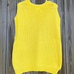 Voyageur by Mersea yellow knit sleeveless sweater vest made in Italy 100% cotton Size M Photo 3