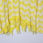 POL Yellow and White Oversized Sweater Size Large Yellow Distressed Sweater Photo 1