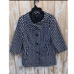 Rafaella Women's  Black With White Polka Dots 3/4 Sleeve Coat Sz L Photo 0