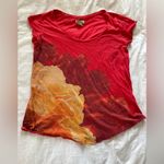 Lucky Brand Red and Orange Short Sleeve Tee Photo 0
