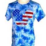 Disney  Mickey Mouse American Flag Stars Stripes Blue Tie Dye size medium t-shirt Photo 0