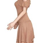 JONATHAN SIMKHAI Crochet Knit Hankerchief Hem Dress, Blush, XS Brown Photo 10