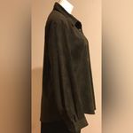 Erin London Vintage Green Snake Long Sleeve Button Down Collard Skin Print SZ XL Photo 1